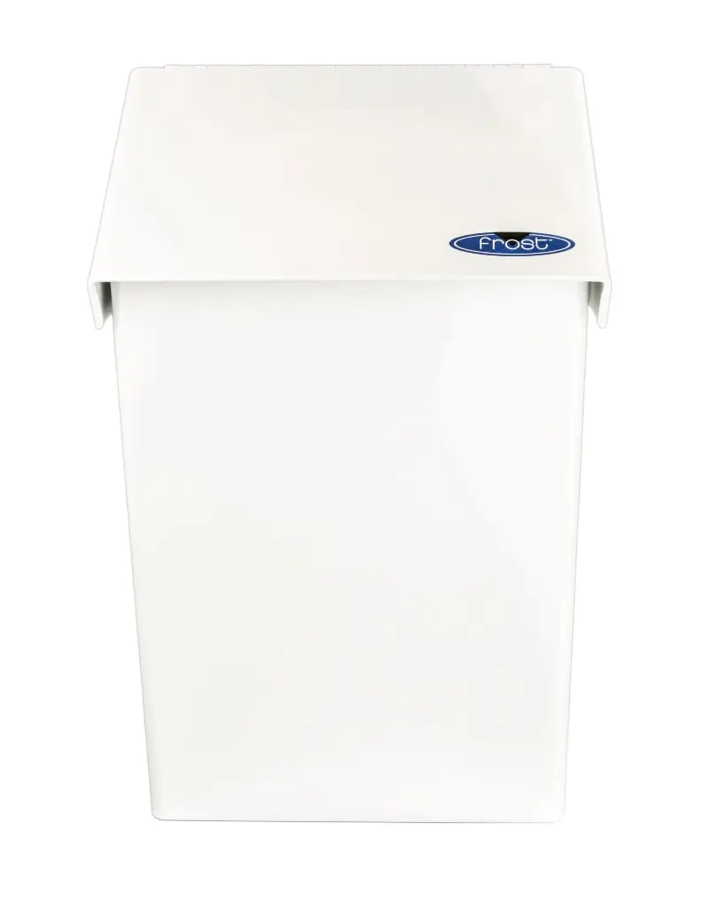 Poubelle murale pour serviettes sanitaire en acier blanc