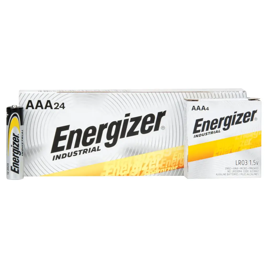 Piles alcalines AAA 1.5V Energizer Industrial 24/Boîte